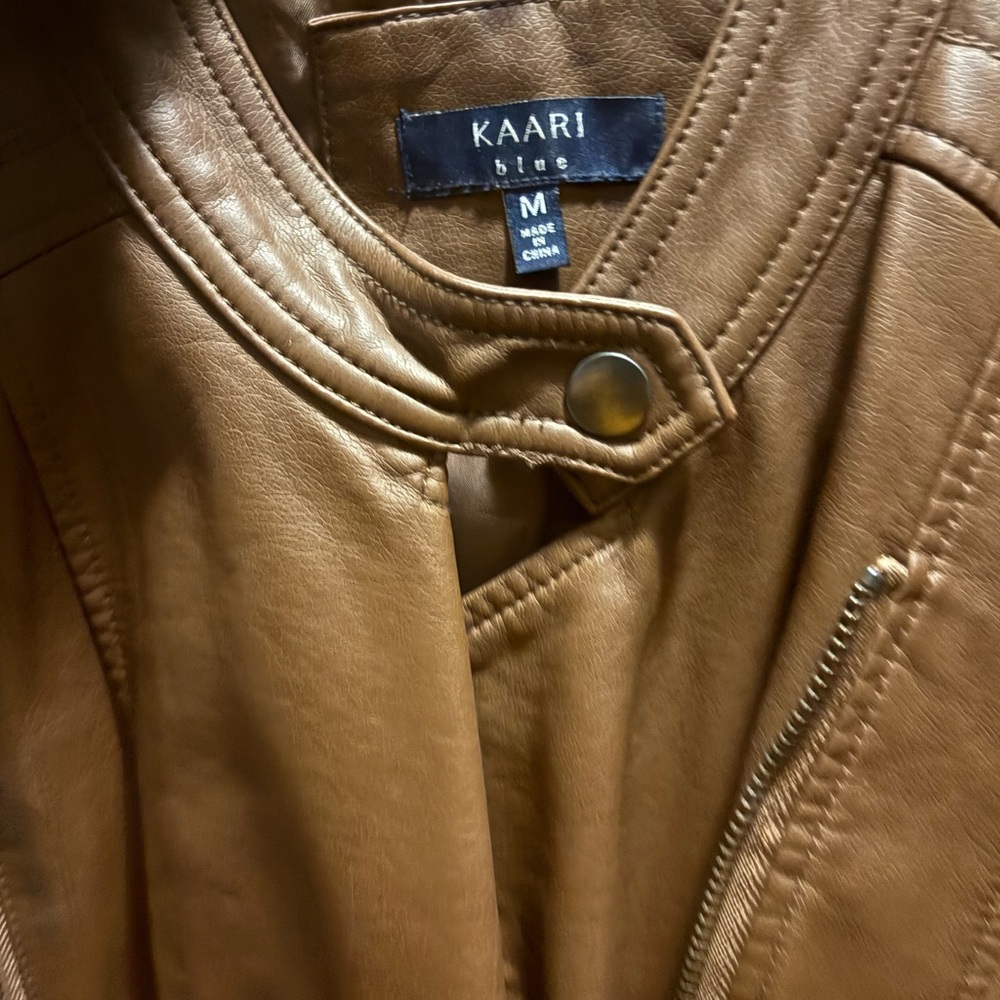 Kaari Blue Tan Leather Jacket